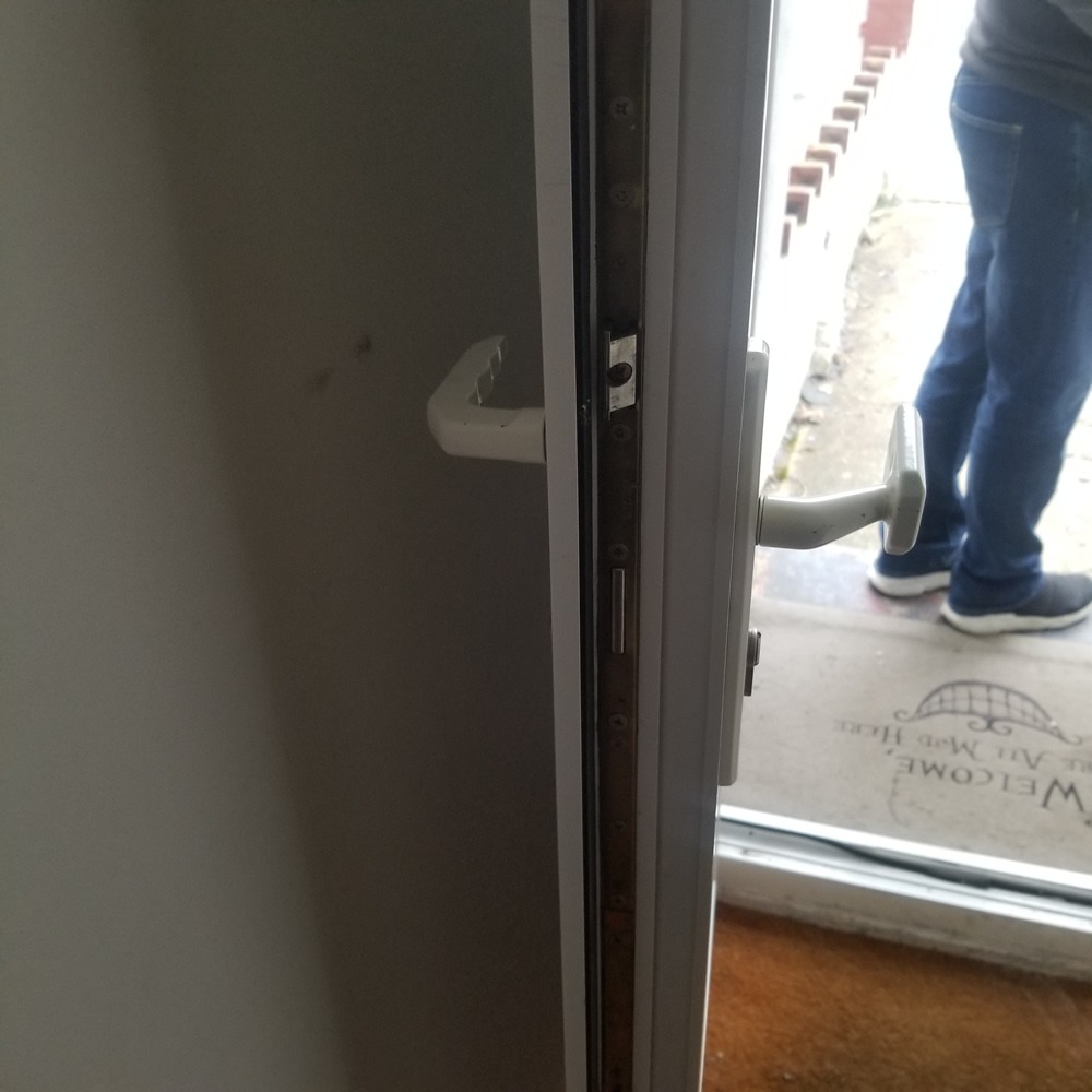 white uPVC door opened